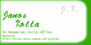 janos kolla business card